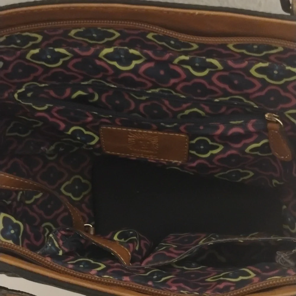 Anne Klein Black and Brown Tote Bag - Picture 5 of 8